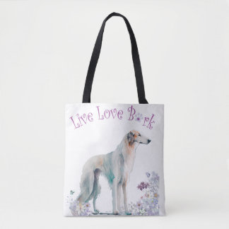 Bolso De Tela Borzoi Dog Mom Floral
