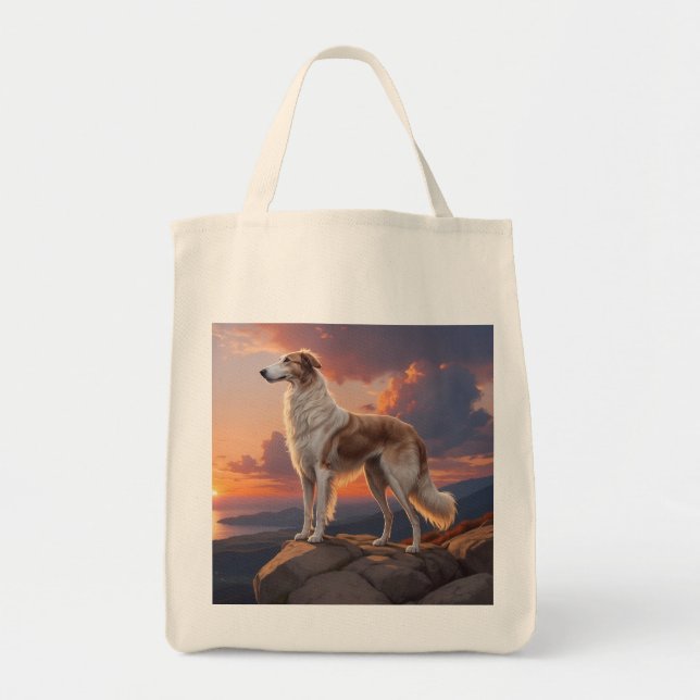 Bolso De Tela Borzoi Elegant Grocery Tote Bag (Frente)