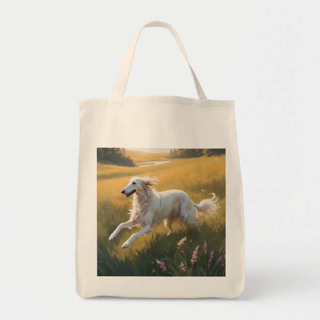 Bolso De Tela Borzoi Elegant Grocery Tote Bag (Frente)