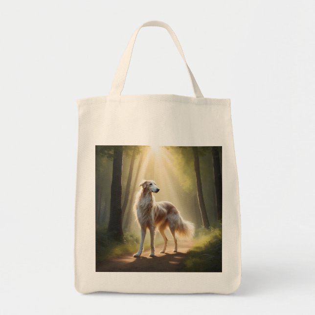 Bolso De Tela Borzoi Elegant Grocery Tote Bag (Frente)