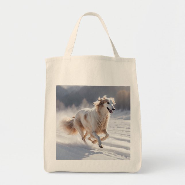 Bolso De Tela Borzoi Elegant Grocery Tote Bag (Frente)
