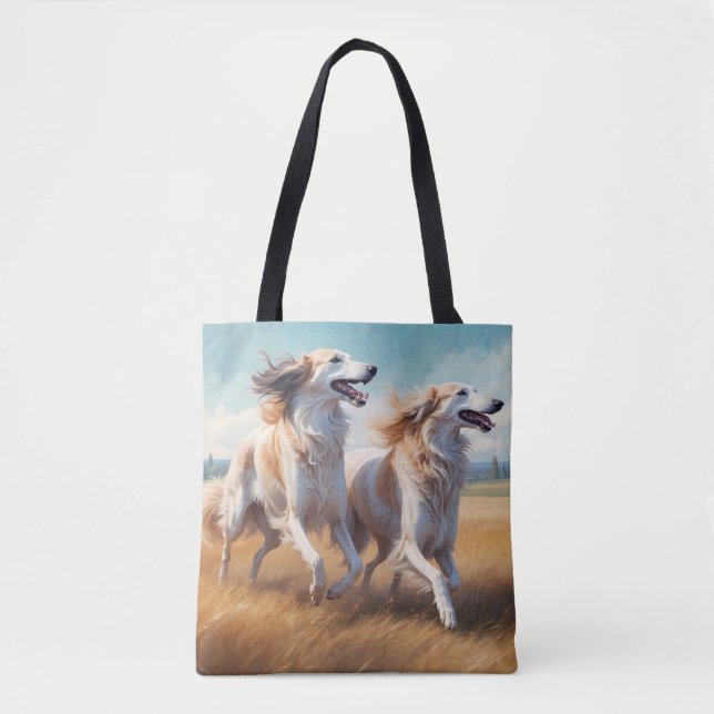 Bolso De Tela Borzoi Elegant Shoulder Tote Bag (Anverso)