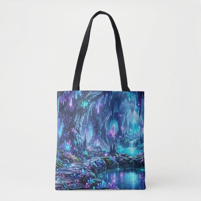 Bolso De Tela Bosque Brillante con Lago (Anverso)