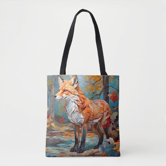 Bolso De Tela Bosque de Fox Mosaic (Anverso)