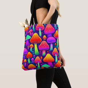 Bolso De Tela Bosque de hongos Neon Glow