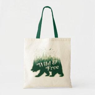 Bolso De Tela Bosque de osos salvajes y libres Naturaleza Vintag