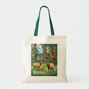 Bolso De Tela Bosque de secoya vintage rojo fauna Elk estilo Van