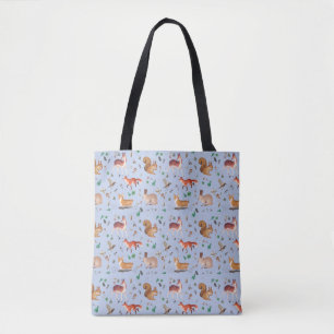 Bolso De Tela bosque en patrón acuarela - bambi, fox, coney,