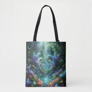 Bolso De Tela Bosque Encantado Bioluminiscente Selva Mágica