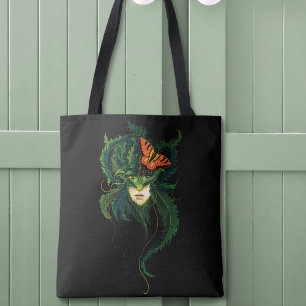 Bolso De Tela Bosque Encantador Mujer Dríade Mariposa Fantasía