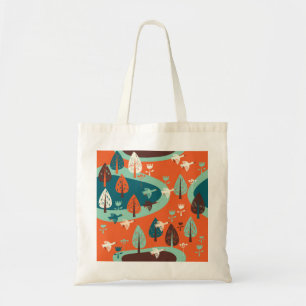 Bolso De Tela Bosque Geese: La escena de la naturaleza vintage