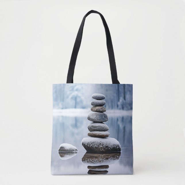 Bolso De Tela Bosque pedregoso tranquilo (Anverso)