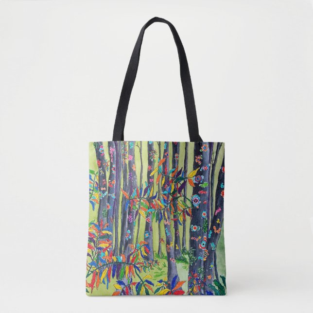 Bolso De Tela bosque verde Tote Bag (Anverso)