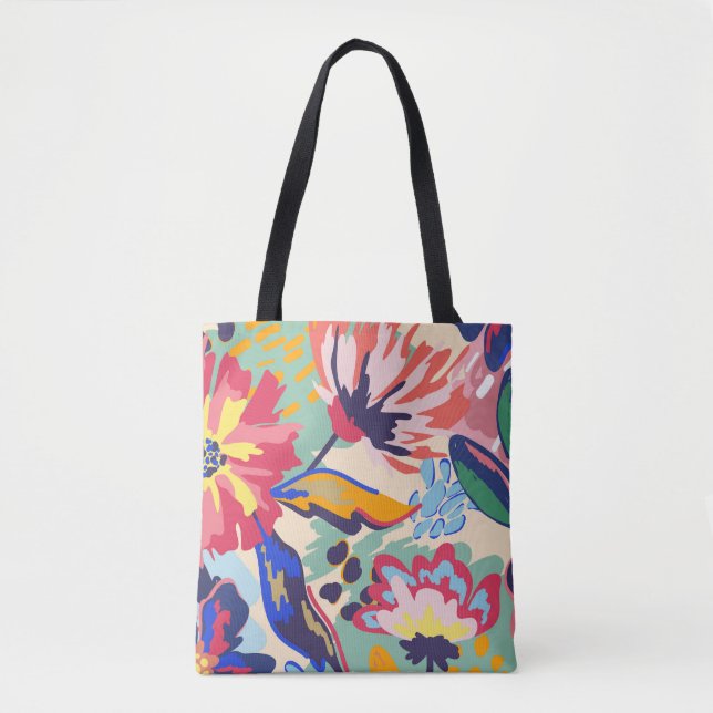 Bolso De Tela Bosque y rosas (Anverso)