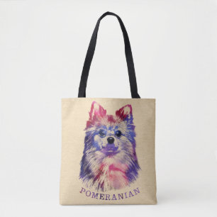 Bolso De Tela Bosquejo alemán lindo del perro de Pomerania de