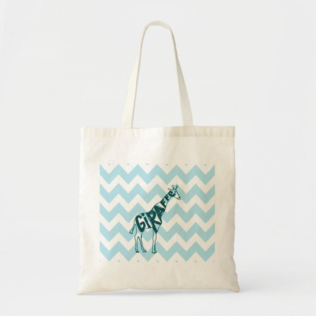 Bolso De Tela Bosquejo dibujado mano linda de la jirafa en (Frente)