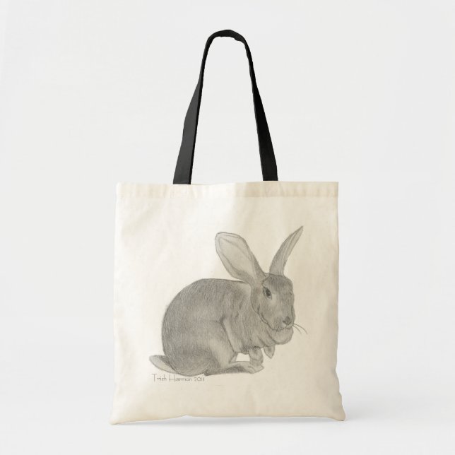 Bolso De Tela Bosquejo gigante flamenco del conejo (Frente)