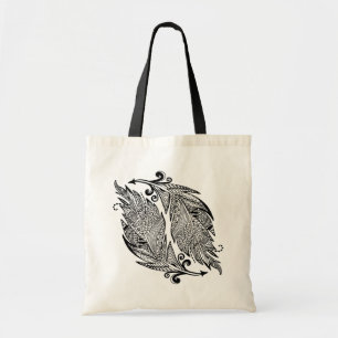 Bolso De Tela Bosquejo inspirado de plumas