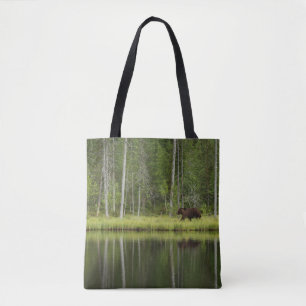 Bolso De Tela Bosques   Oso en la Selva Taiga Norte de Finlandia