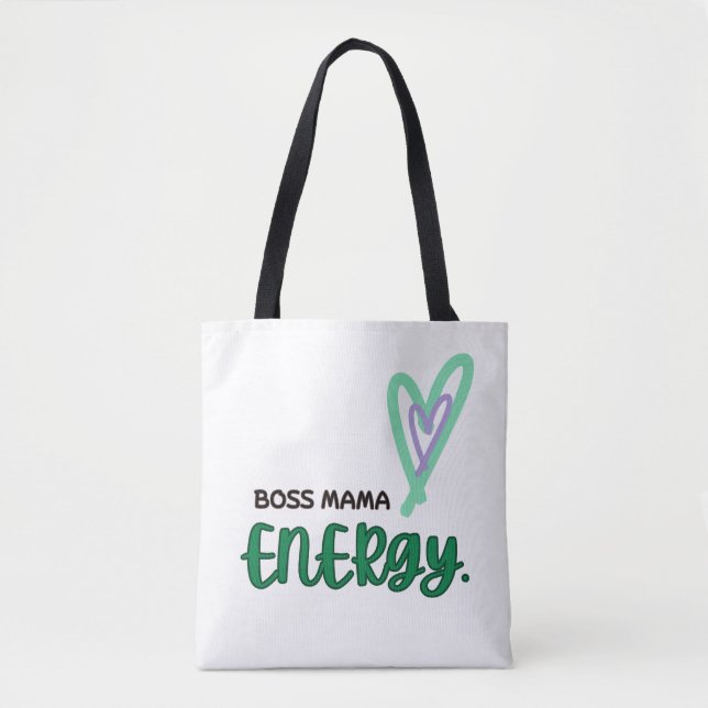 Bolso De Tela Boss Ma Energy con corazones (Anverso)