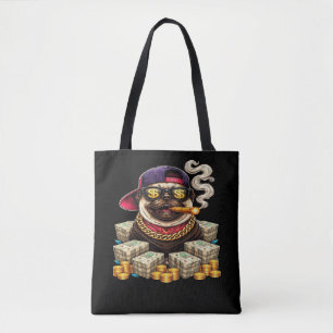 Bolso De Tela Boss Pug — Pug con dinero y puro con estilo"