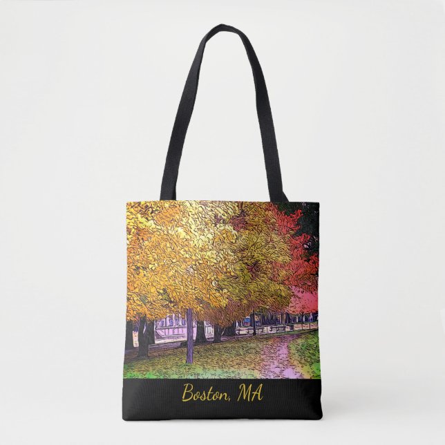 Bolso De Tela Boston, Massachusetts Fall Foliage (Anverso)