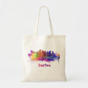 Bolso De Tela Boston skyline in watercolor