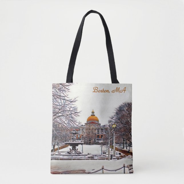 Bolso De Tela Boston State House en invierno (Anverso)