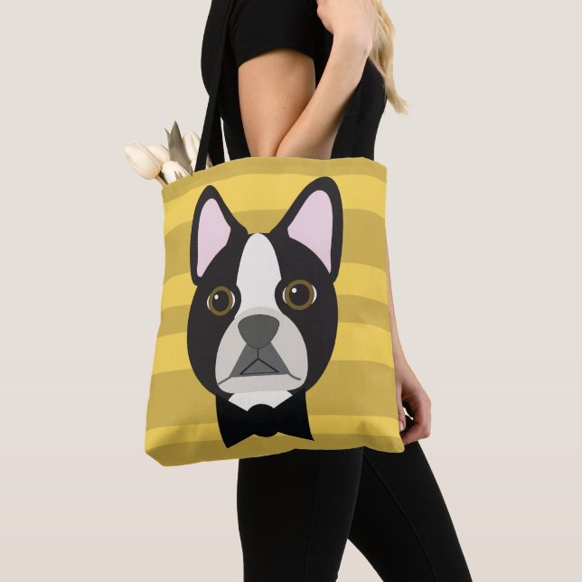 Bolso De Tela Boston Terrier (Detalle)