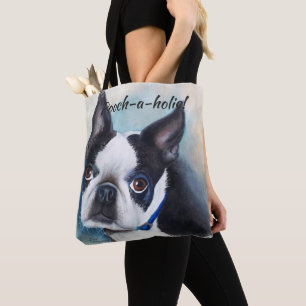 BOLSO DE TELA BOSTON TERRIER EN BLANCO Y NEGRO