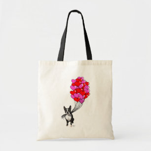 Bolso De Tela Boston Terrier Y Globos
