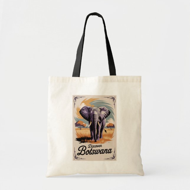 Bolso De Tela Bostwana Elephant Ilustracion Viaje de arte (Frente)