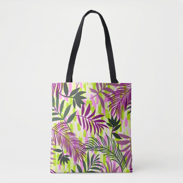Bolso De Tela Botanical seamless pattern mixed with geometric sh (Anverso)