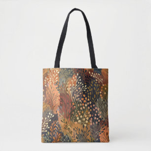 Bolso De Tela Botánico Bohemio Floral Terroso