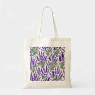 Bolso De Tela Botánico de lavanda púrpura y lavanda española