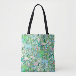 Bolso De Tela Botánico improbable con los dinosaurios - pastele