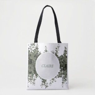 Bolso De Tela Botánico Verde Dorado Personalizar