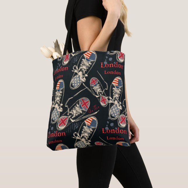 Bolso De Tela Botas de deporte patrón de moda  (Detalle)