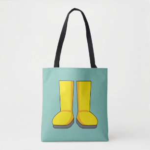 Bolso De Tela Botas de lluvia amarillas de goma