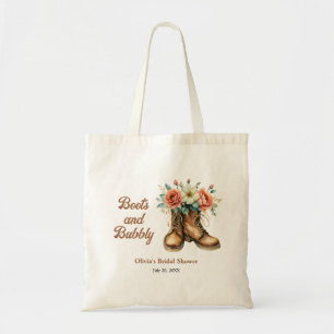Bolso De Tela Botas Rústicas y Brindis de Ducha de Novia Western
