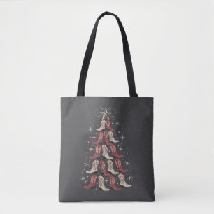 Bolso De Tela Botas vaqueras occidentales de Navidad Botas de va