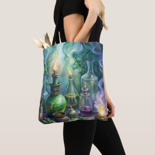 BOLSO DE TELA BOTELLAS DE POBLACIÓN DE GREEN Y PURPLE SMOKEY