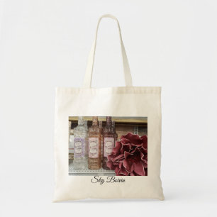 Bolso De Tela botellas y flores