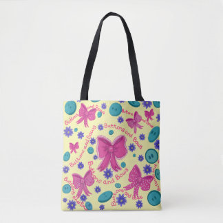 Bolso De Tela Botones y arcos de Tote para niñas pequeñas bebés