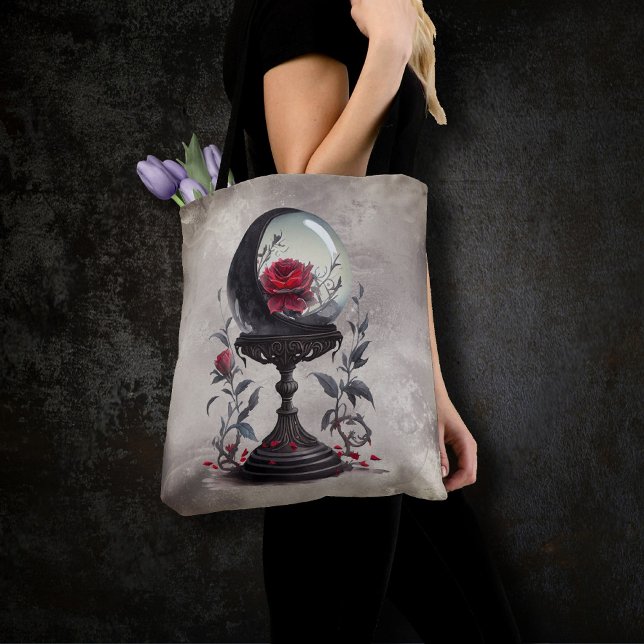 Bolso De Tela Boudoir | Crystal Ball Crescent Moon Roses rojos (Subido por el creador)