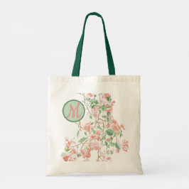 Bolso De Tela Bougainvillea Floral Rosa Monograma Acuarela
