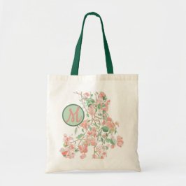 Bolso De Tela Bougainvillea Floral Rosa Monograma Acuarela