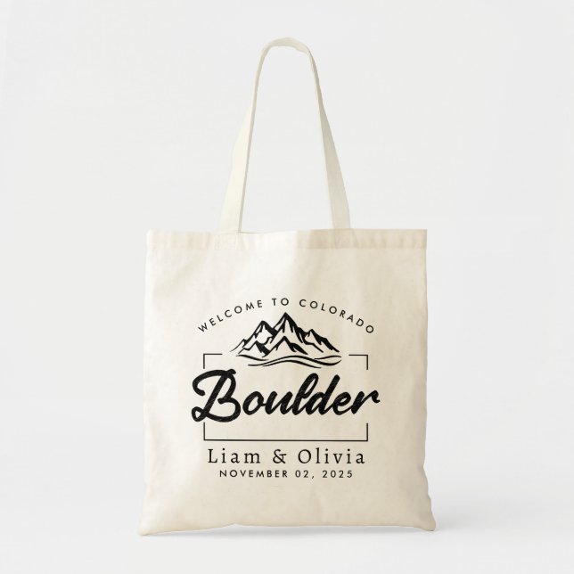 Bolso De Tela Boulder Colorado Boda Bienvenida Tote Bag (Frente)