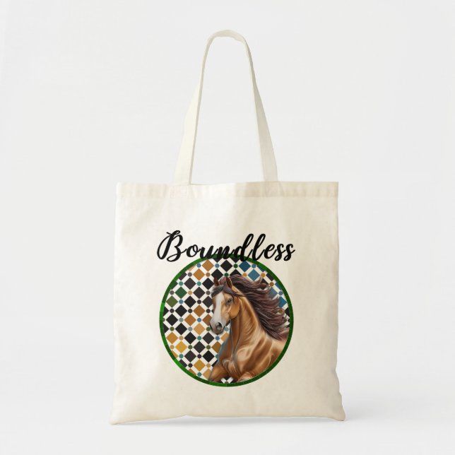 Bolso De Tela Boundless Horse Tote – Alhambra Geometric Art Bag (Frente)