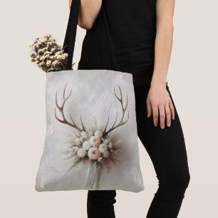 Bolso De Tela Bouquet and Deer Antlers